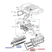 Junta do Coletor de Admissao - Lado Esquerdo - Land Rover Range Rover 3.6 V8 Diesel 2002-2012 / Range Rover Sport 3.6 V8 2005-2012 - LR005897 - Marca Eurospare
