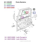 Canaleta de Plastico do Vidro da Porta Dianteira - Lado Direito Passageiro -  Land Rover Defender - BDG710080 - Marca Allmakes
