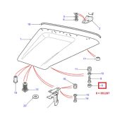 Batente do Capo (Encaixa no Parafuso) - Land Rover Defender 1987-2006 - 391287 -Marca Eurospare(Unitario)