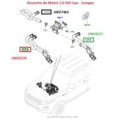 Mangueira do Aquecedor - Land Rover Freelander 2012-2014 A partir Chassi AH155865 / Evoque 2.0 16V Gas 2012-2018 / Discovery Sport 2.2 16V Diesel - LR019276 - Marca Eurospare