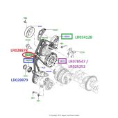 Polia Intermediaria da Correia Poly V Motor 2.0 16V (Superior) - Land Rover Range Rover Evoque 2.0 16V Gas 2012 > / Discovery Sport 2.0 16V Gas 2015 > - LR028878 - Marca Allmakes(Unitario)
