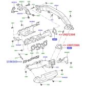 Junta do Coletor de Escape (Tubo Transversal para Coletor) - Land Rover Discovery 4 3.0 V6 Diesel 2010-2014 / Range Rover Sport 3.0 V6 Diesel 2013-2014 - LR072304 - Marca Elring