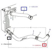 Mangueira Saida Turbo (Euro 1) -  Land Rover  Defender 1994-1999 / Discovery 1 300TDI 1989-1998 - ESR2912 - Marca Allmakes