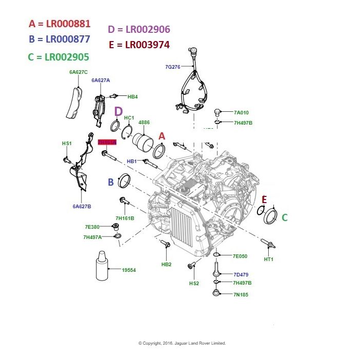 O´Ring do Cambio (36mm) - Land Rover Evoque 2012 > / Freelander 2 2007-2014 - LR003974 - Marca Land Rover